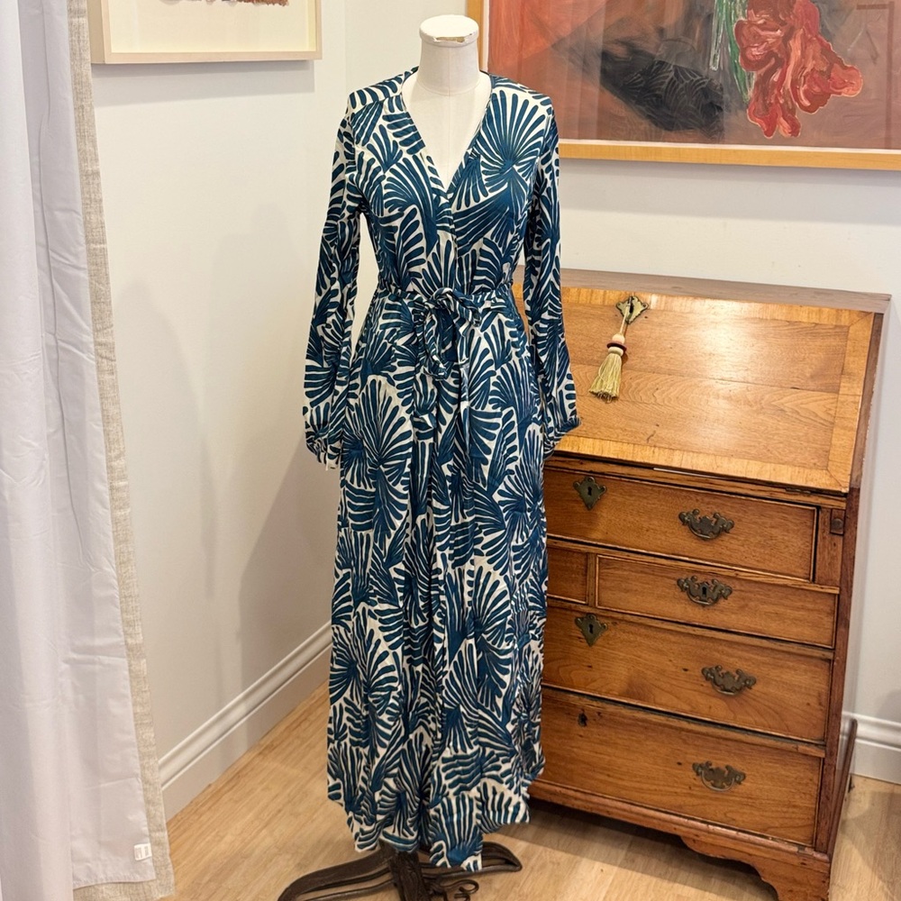 Hartford Long Palm Print Rosaline Dress